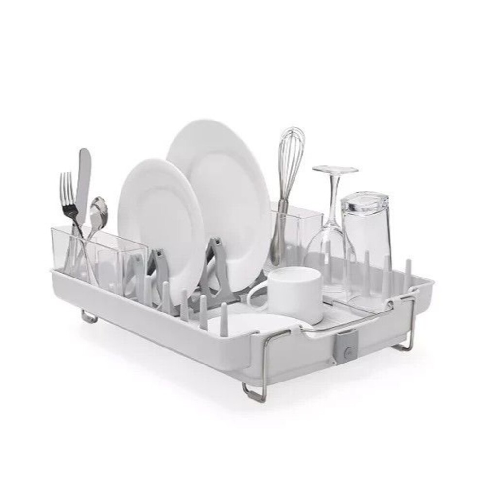 OXO Good Grips Foldaway Dish Rack Stainless Steel Large Capacity NEW in Box